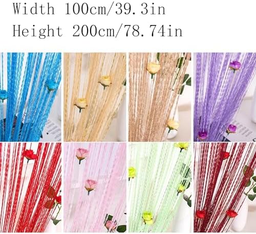 RJDJ Rose Thread Door Curtain in Blue