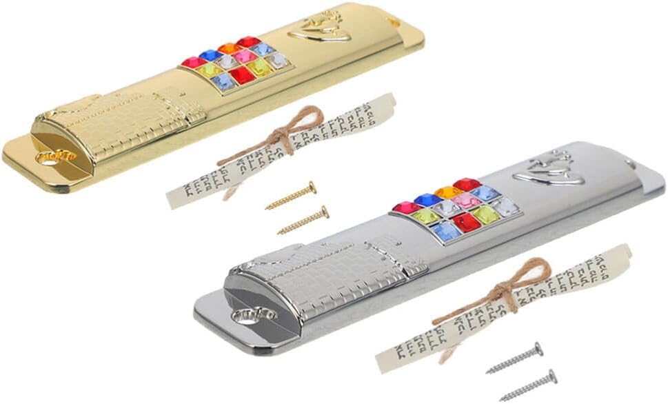 HOLIDYOYO 2 Set Metal Retro Mezuzah Scrolls Door Decor