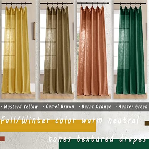 SHINELAND Light Brown Curtains 2 Panels