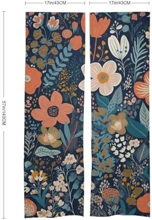 Japanese Noren Door Curtain with Small Flower Pattern