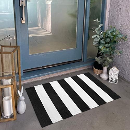 Seavish Black and White Striped Rug 236 x 354 Inch