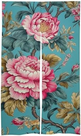 Japanese Noren Door Curtain Blue and Dark Print 34x57