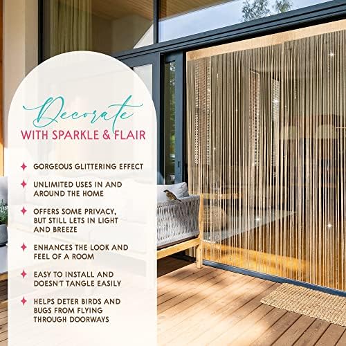 Glitter String Curtains 2 Pack Gold Sequins
