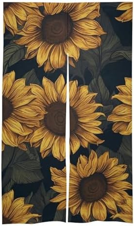 Japanese Noren Sunflower Door Curtain 34x57