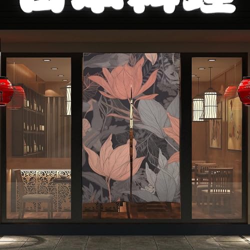 Japanese Noren Door Curtain Gray with Pattern 34x57