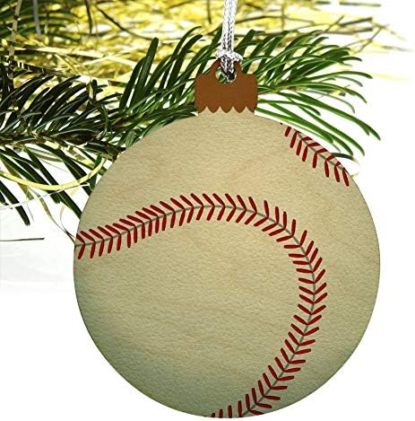Graphics And More Baseball Ball Wood Christmas Ornament