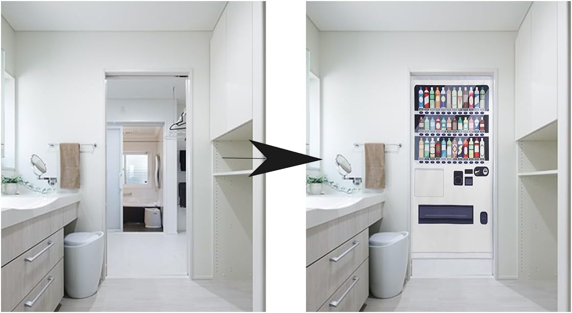 Noren Japanese Doorway Curtain with Vending Machine Design