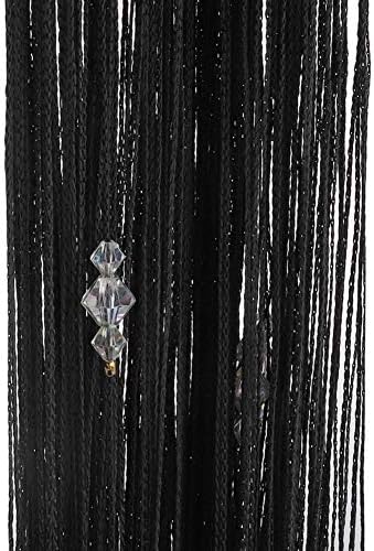 Greenwish Black Beads Curtain with Tassels