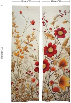 Japanese Noren Flowers Door Curtain 34x57 Inches
