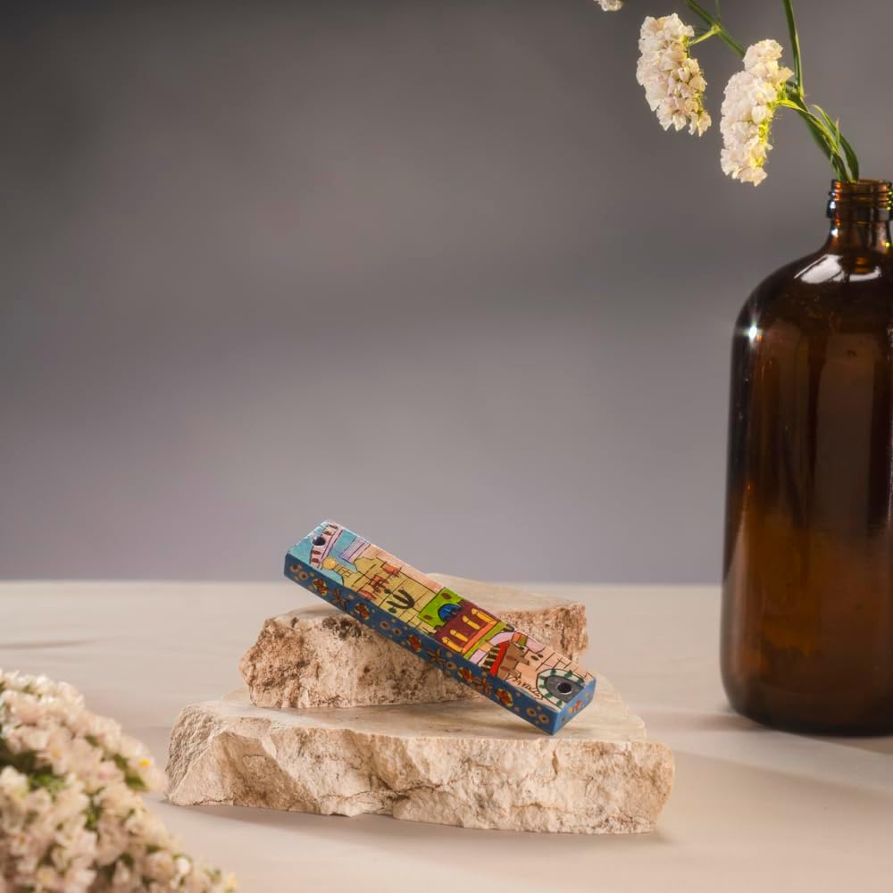 Large Wooden Mezuzah Holder by Yair Emanuel