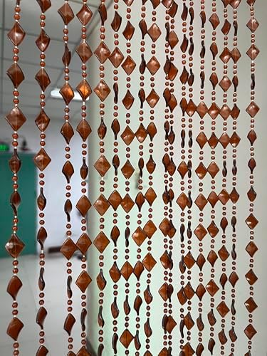 ZiDeTang Maple Leaf Beaded Curtain Panel 393x767 in Brown