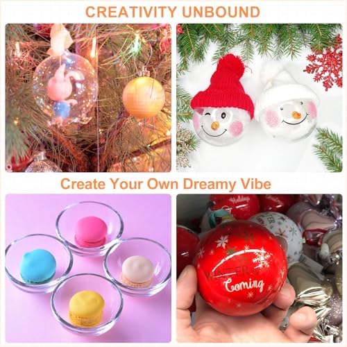MECCANIXITY 39 Inch Clear Ornament Ball with Wire 6PCS