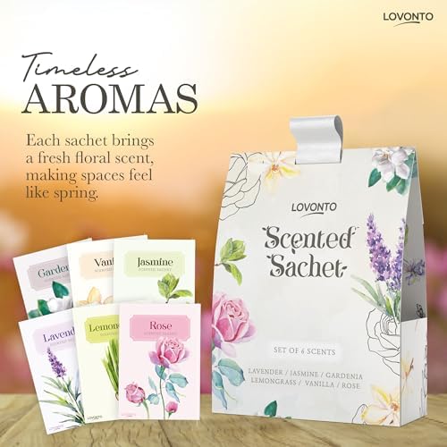 Lovonto 6 Pack Scented Sachet Bags for Home and Car