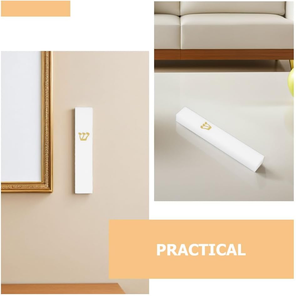 LOGOFUN 2pcs White Resin Mezuzah Case Door Decor