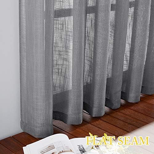 NICETOWN Linen Textured Curtain with Grommet Top