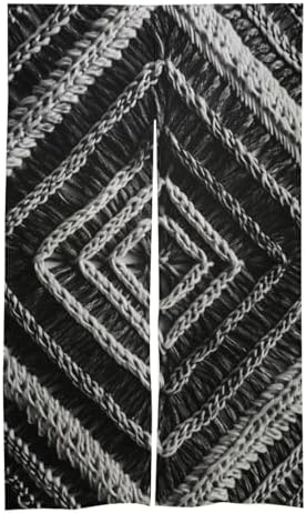 Japanese Noren Black and White Door Curtain 34x57 Inches