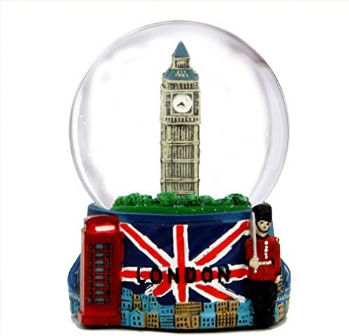 London Snow Globe with Big Ben and Union Jack Flag
