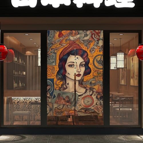 Japanese Noren Style Door Curtain 34x57 Inches