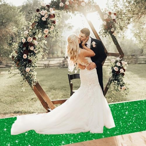Glitter Green Carpet Runner 2ft x 15ft for Wedding and Events