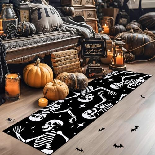 Likiyol Halloween Runner Rug - Skeleton Design