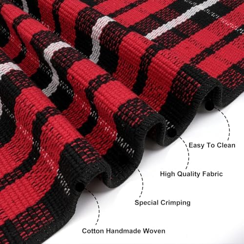 OJIA Christmas Front Door Mat 2X43 Red Buffalo Plaid