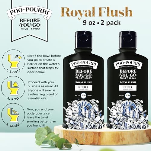 Poo-Pourri Toilet Spray Refill 9 Fl Oz 2 Pack Eucalyptus Spearmint