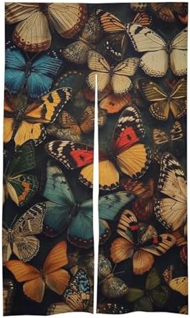 Japanese Noren Curtain Many Butterflies Door Decor