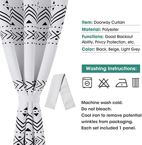 HOMEIDEAS Boho Doorway Curtains with Privacy