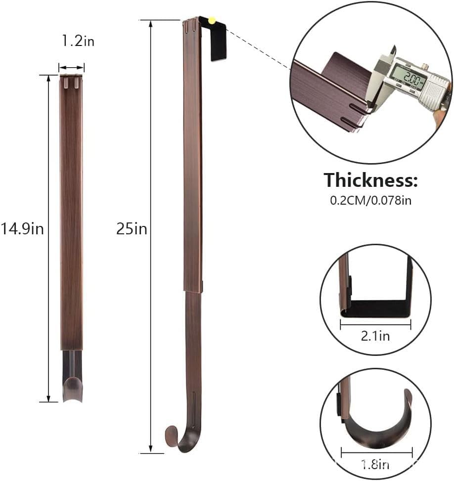 Adjustable Wreath Hanger for Front Door Bronze 15 to 25 Inches