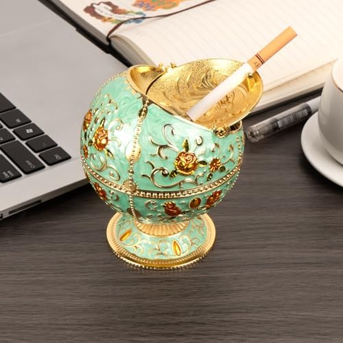 Dragon Ashtray with Lid - Zinc Alloy Windproof Decor