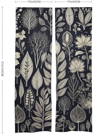 Japanese Noren Plants Print Door Curtain 34x57 Inch 1