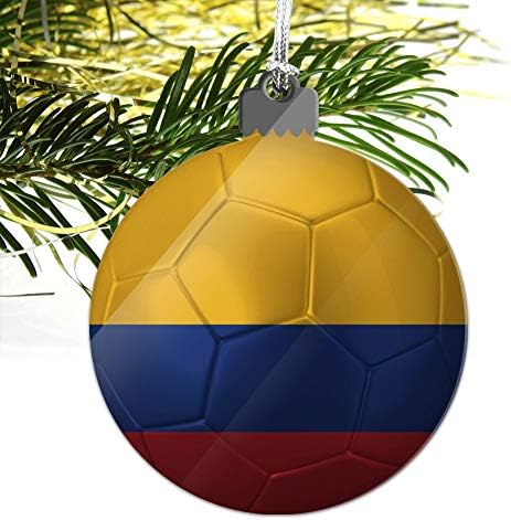 Colombia Flag Soccer Ball Acrylic Christmas Ornament