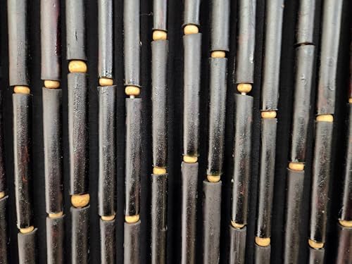 ABeadedCurtain - Ebony Black Bamboo Bead Curtain