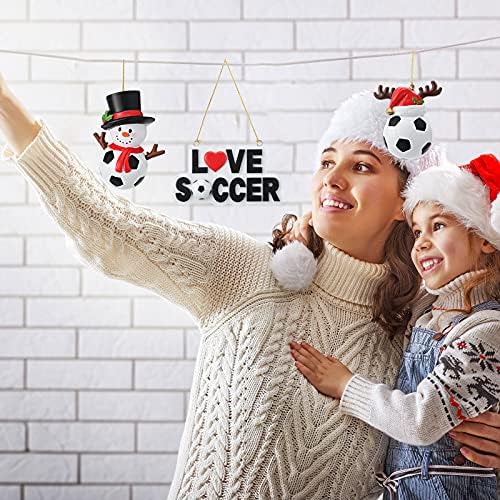 Maitys 3 Piece Christmas Soccer Ornament Set