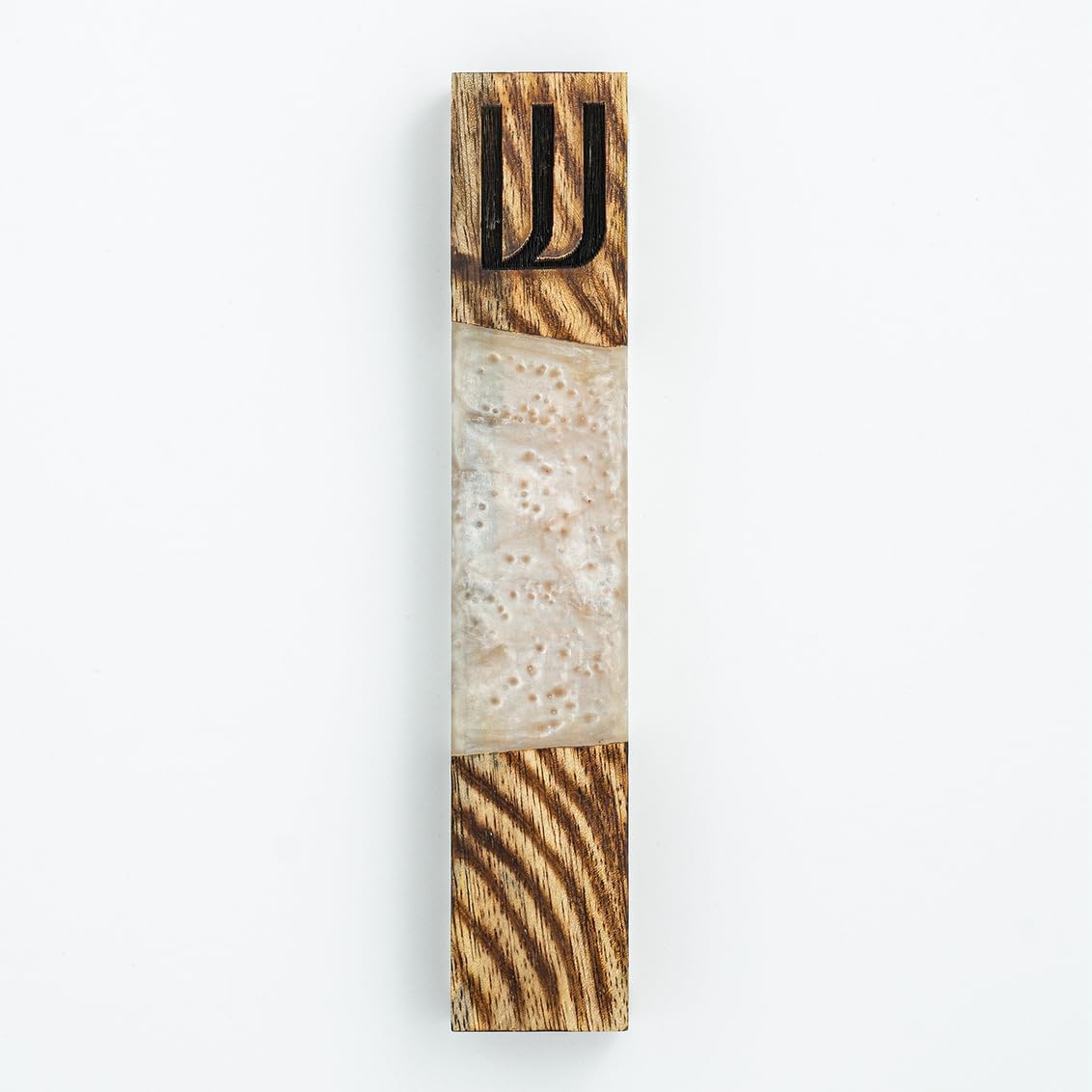 Godinger Wood Resin Mezuzah with Hebrew Shin Symbol