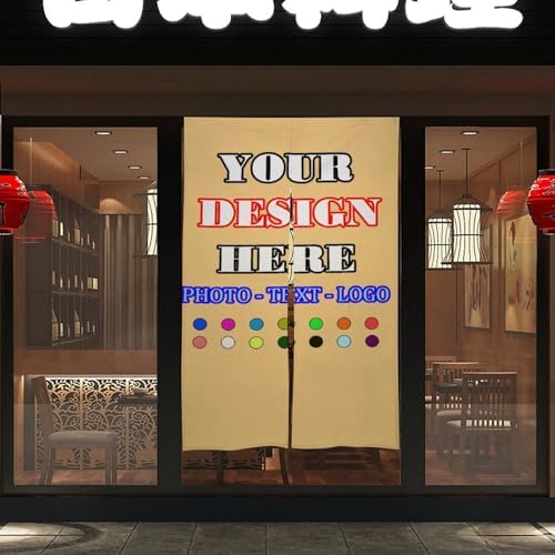 Custom Japanese Noren Door Curtain with Photo Text Logo