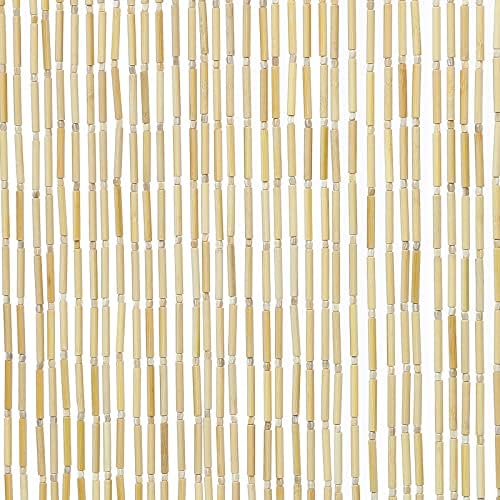 Natural Wood and Bamboo Beaded Curtain 60 Strands