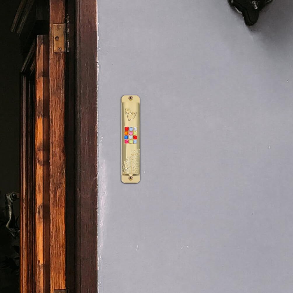 HOLIDYOYO 2 Set Metal Retro Mezuzah Scrolls Door Decor