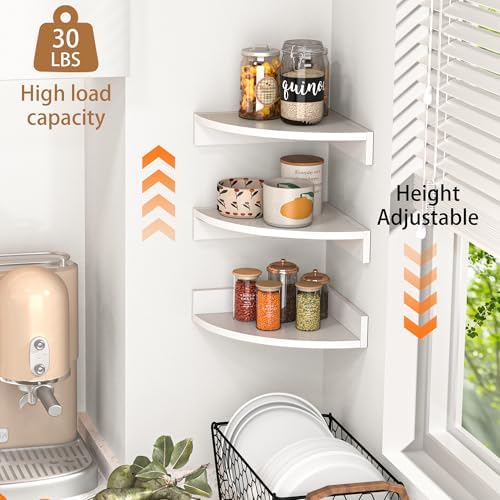 Fun Memories Corner Shelf Wall Mount 3 Pack White