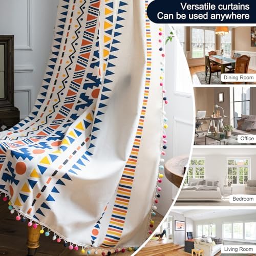 VOGOL Modern Boho Curtains 28x84 1 Pack
