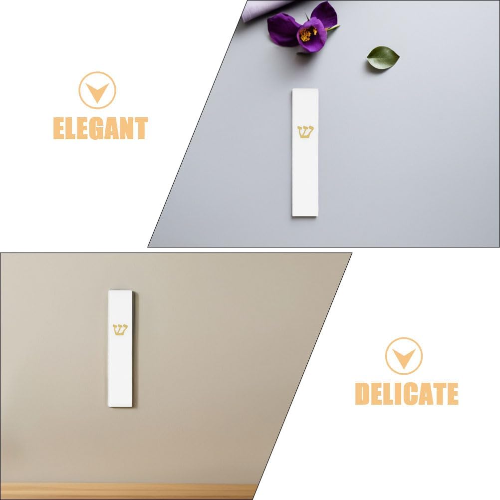 LOGOFUN 2pcs White Resin Mezuzah Case Door Decor