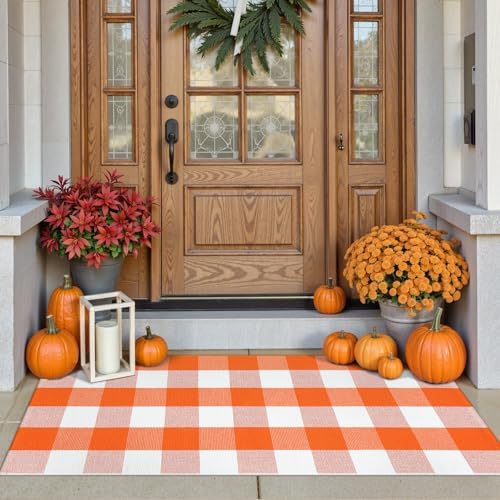 Collive Buffalo Plaid Checkered Outdoor Rug