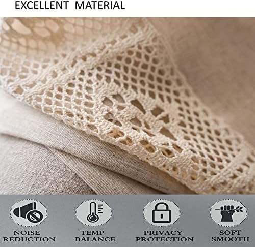 AMZALI Boho Curtains with Tassel Handmade Semi Blackout Drapes