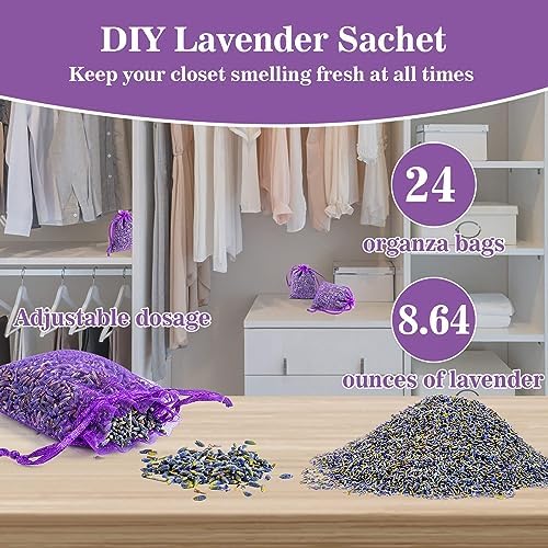 Sukh 66OZ Lavender Sachet Bags - Fresh Dried Lavender for Home Fragrance