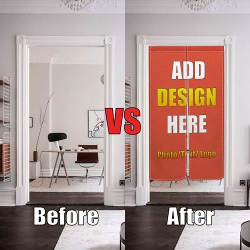 Custom Door Curtain Noren with Photo Text Logo 34x60