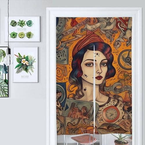 Japanese Noren Style Door Curtain 34x57 Inches