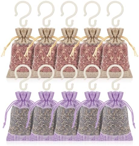 Homode Cedar Wood Blocks and Lavender Sachets - Pack of 10