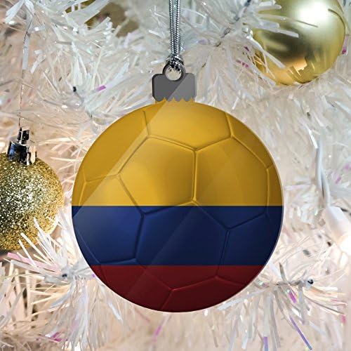 Colombia Flag Soccer Ball Acrylic Christmas Ornament