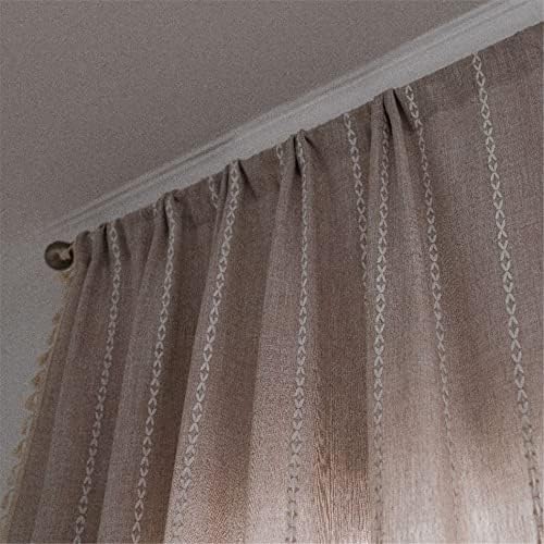Yunsurey Light Brown Boho Curtain Panel 52x78