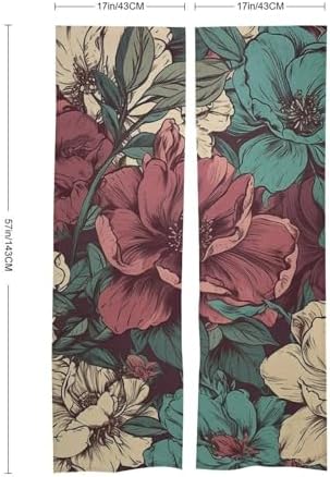 Japanese Noren Door Curtain with Romantic Flowers Design